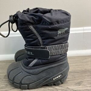 SOREL Youth Flurry Winter Snow Boots Black Size 8 Youth